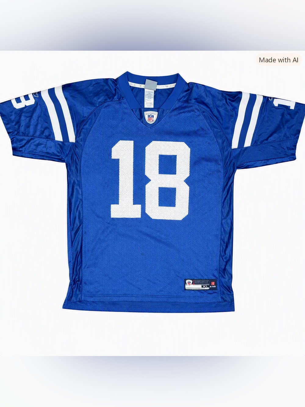 Vintage Reebok Peyton Manning Colts #18 Authentic NFL Jersey XL Blue
